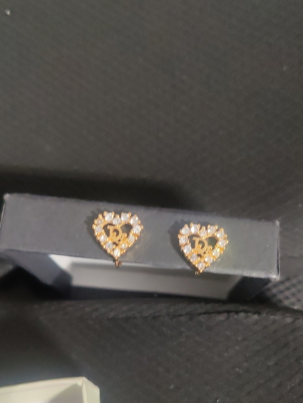 Christian Dior Gold Heart Crystal Clip-On Earrings w/ COA – Vintage HTF Rare - Picture 2 of 12